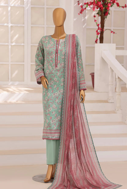 HZ | Platinum Jaipuri Unstitched 3 Piece Digital Printed Lawn