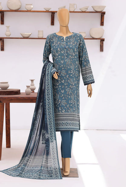 HZ | Platinum Jaipuri Unstitched 3 Piece Digital Printed Lawn