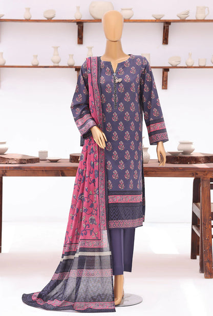 HZ | Platinum Jaipuri Unstitched 3 Piece Digital Printed Lawn