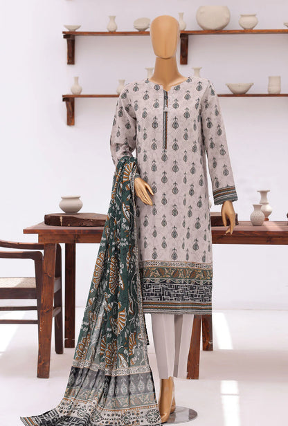 HZ | Platinum Jaipuri Unstitched 3 Piece Digital Printed Lawn