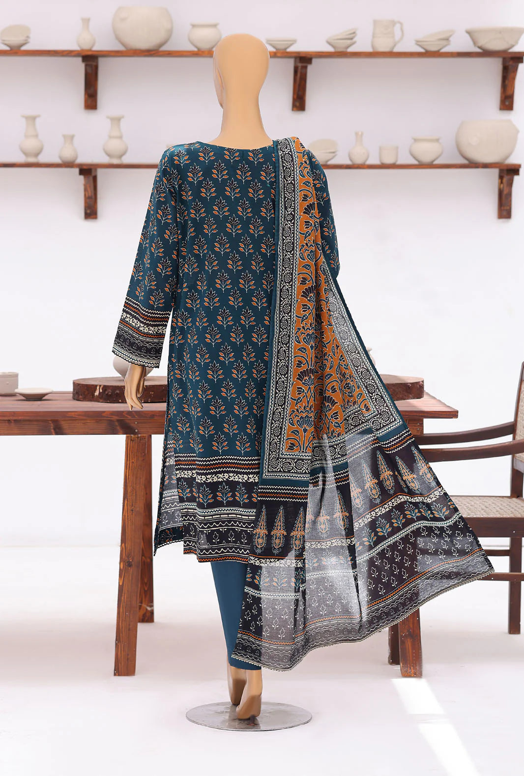 HZ | Platinum Jaipuri Unstitched 3 Piece Digital Printed Lawn