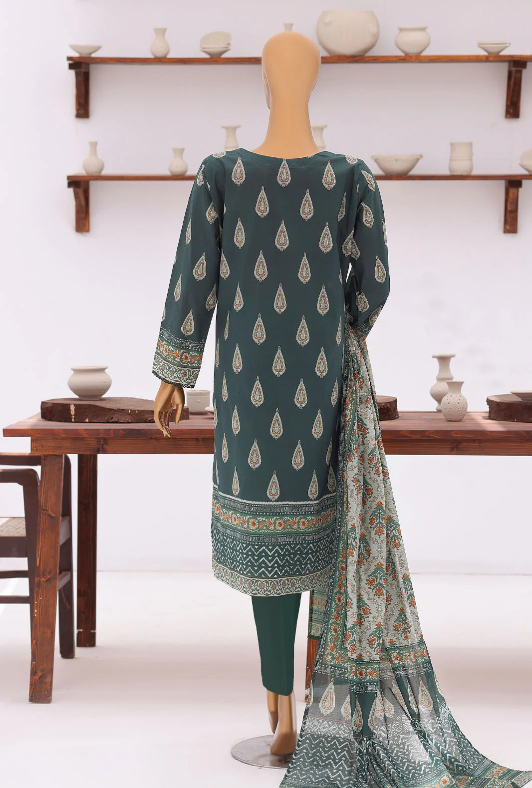 HZ | Platinum Jaipuri Unstitched 3 Piece Digital Printed Lawn