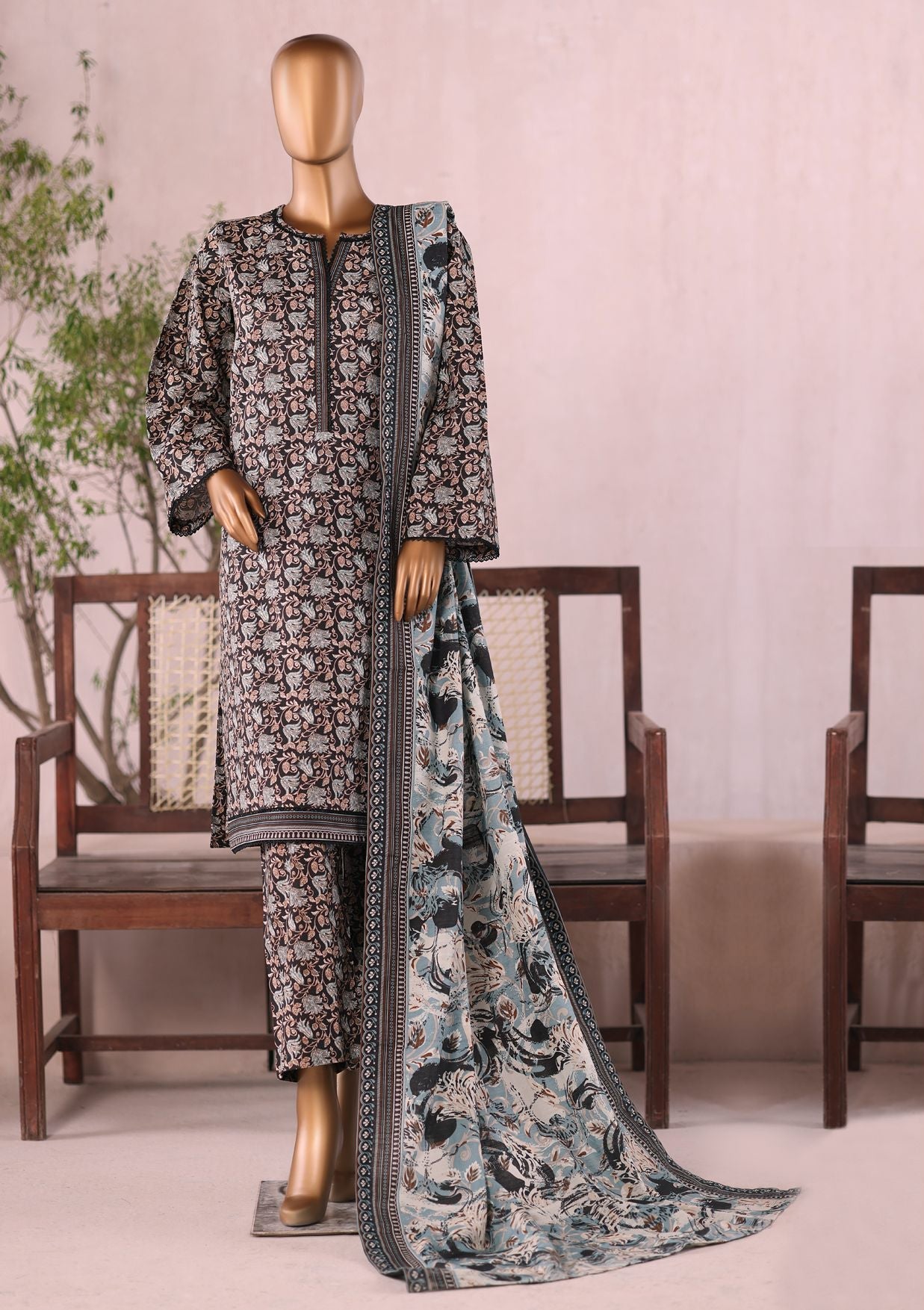 Bin Saeed | Stitched 3pc Printed Khaddar Collection