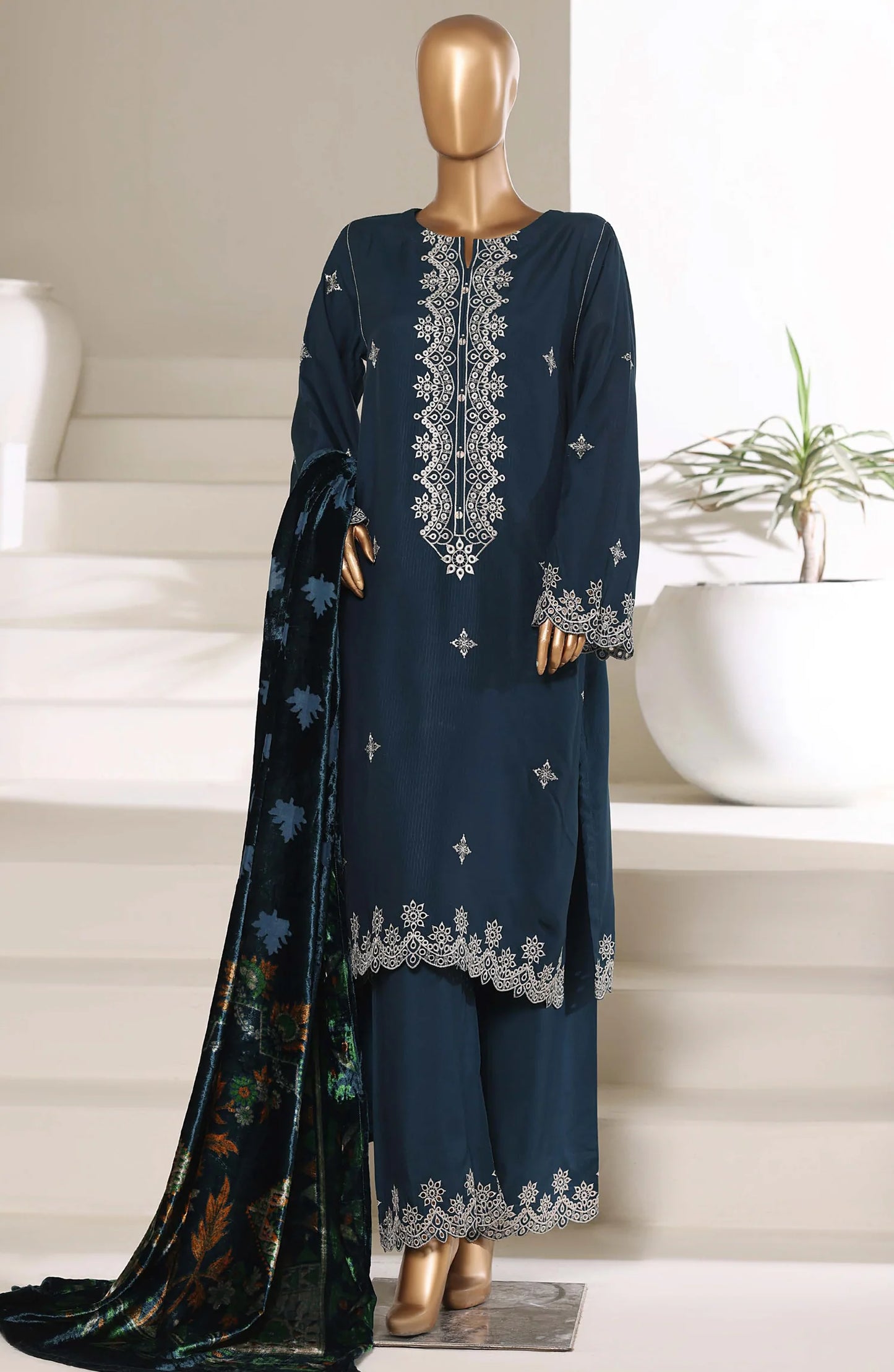 Sada Bahar | Stitch 3 Pc Luxury Embroidered Viscose with Palachi Shawl