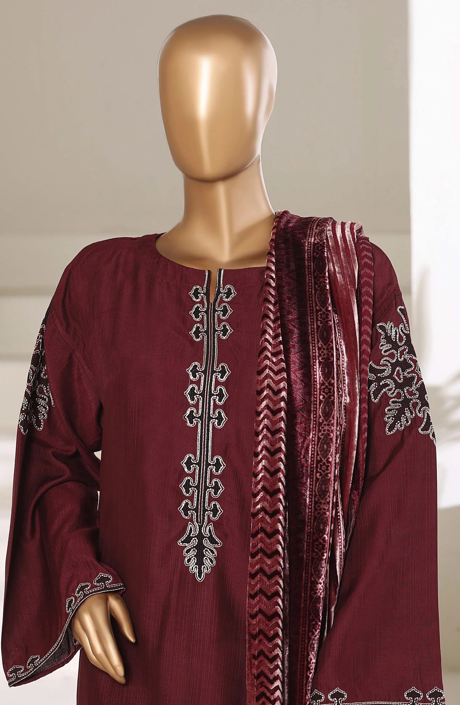 Sada Bahar | Stitch 3 Pc Luxury Embroidered Viscose with Palachi Shawl