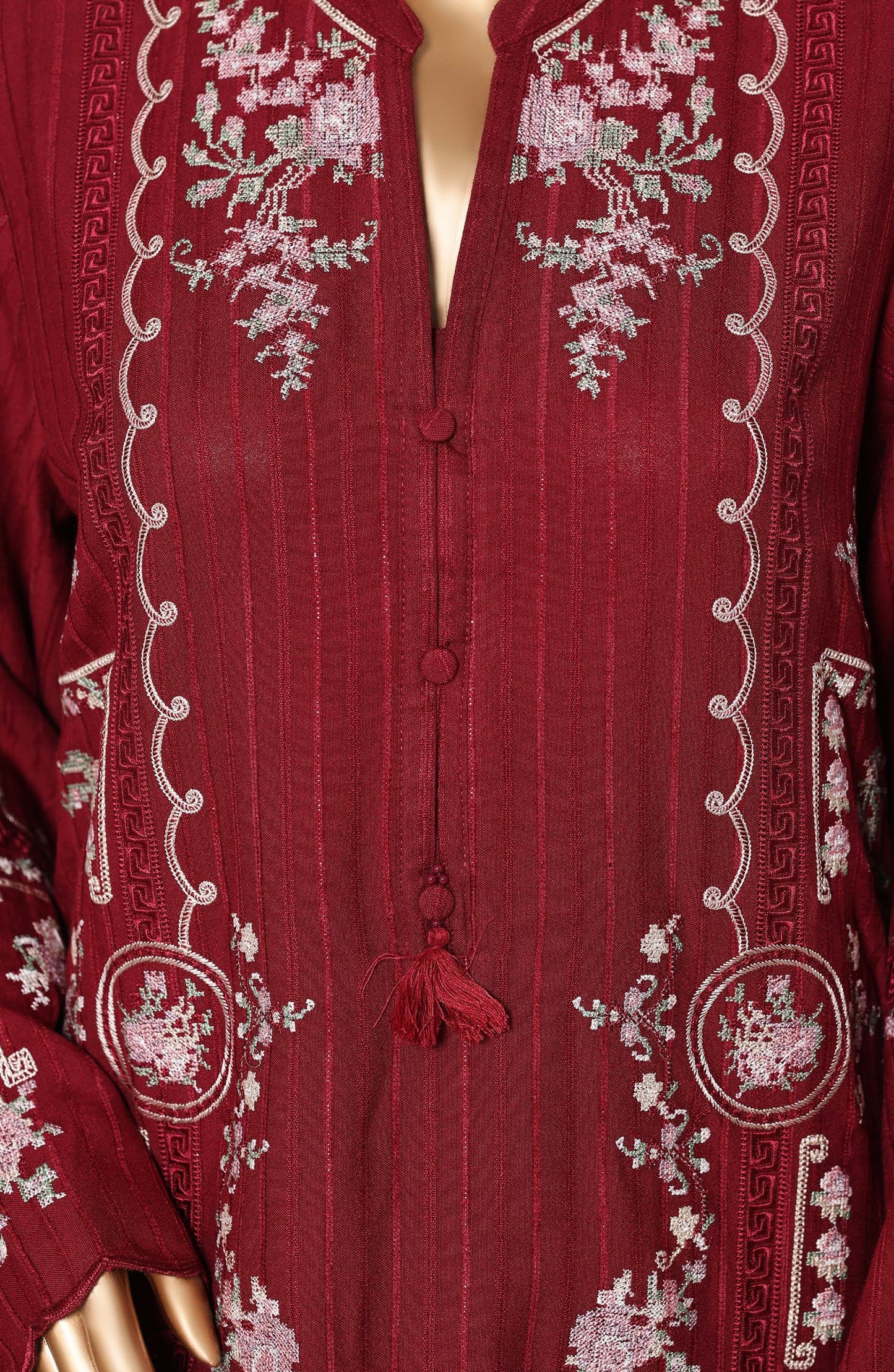 Sadabahar | Luxury Embroidered Dhanak Stitched 3 Pc with Palachi Shawl