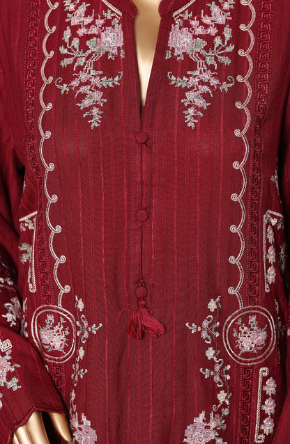 Sadabahar | Luxury Embroidered Dhanak Stitched 3 Pc with Palachi Shawl