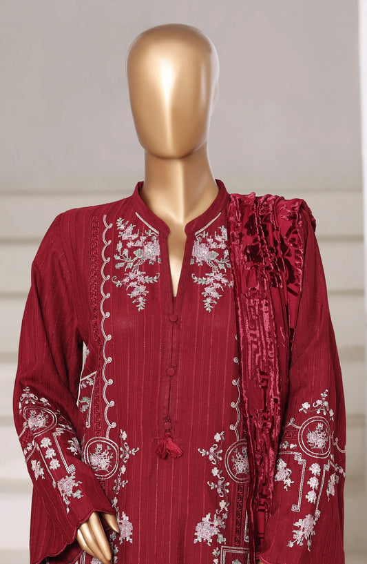 Sadabahar | Luxury Embroidered Dhanak Stitched 3 Pc with Palachi Shawl