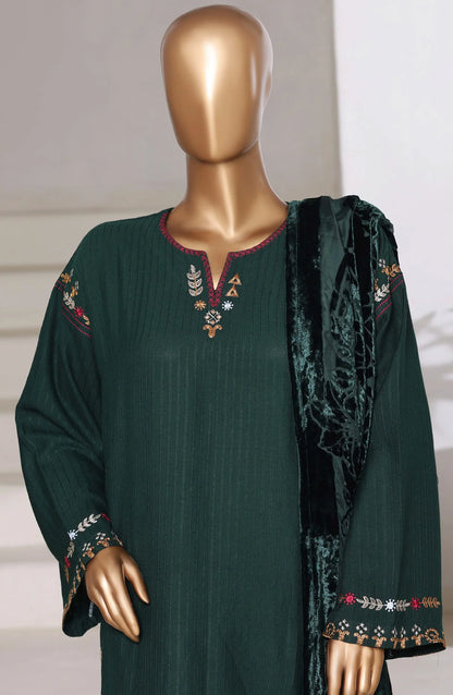 Sadabahar | Luxury Embroidered Dhanak Stitched 3 Pc with Palachi Shawl