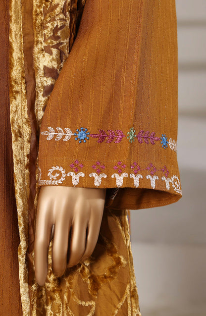 Sadabahar | Luxury Embroidered Dhanak Stitched 3 Pc with Palachi Shawl