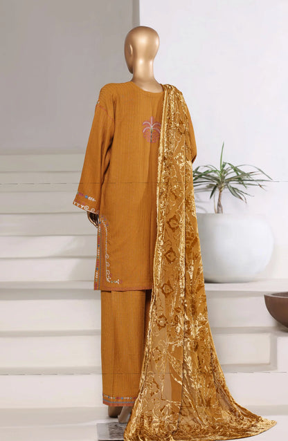 Sadabahar | Luxury Embroidered Dhanak Stitched 3 Pc with Palachi Shawl