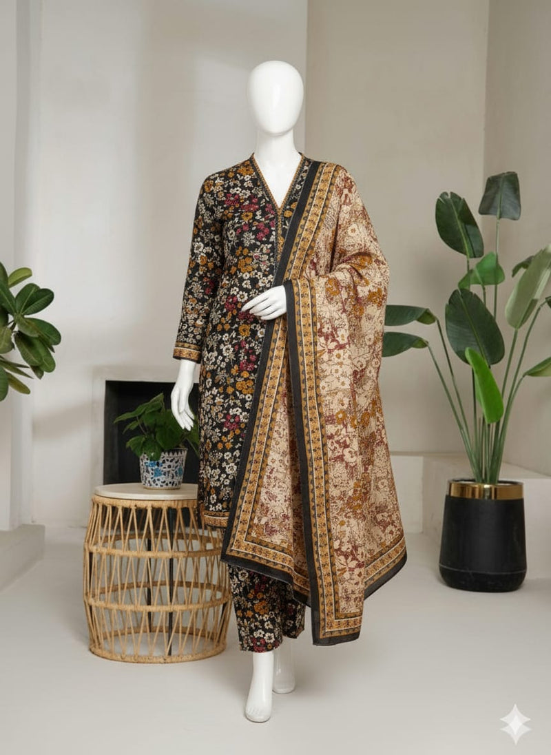 Bin Saeed | Stitched 3pc Printed Khaddar Collection