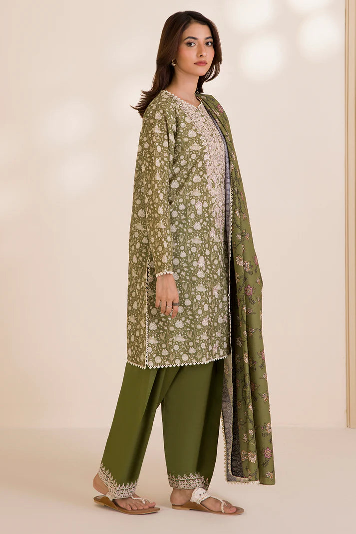 Zellbury | Unstitched 3PC Printed & Embroidered Cotton