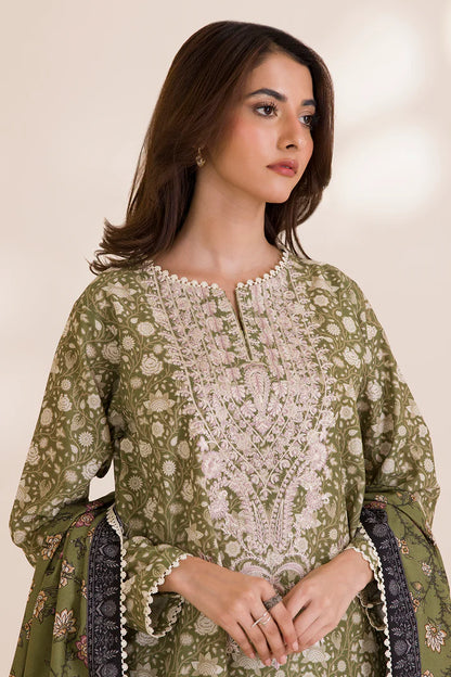 Zellbury | Unstitched 3PC Printed & Embroidered Cotton