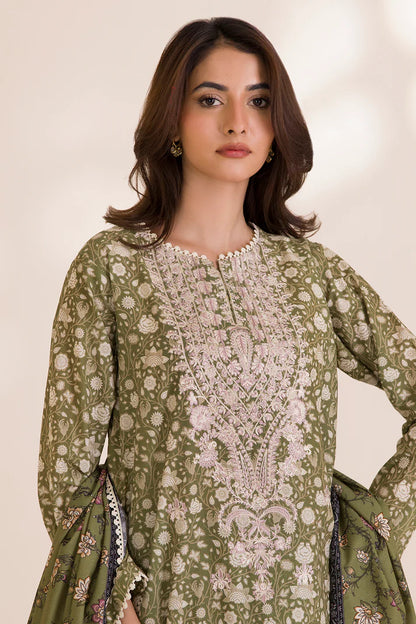 Zellbury | Unstitched 3PC Printed & Embroidered Cotton