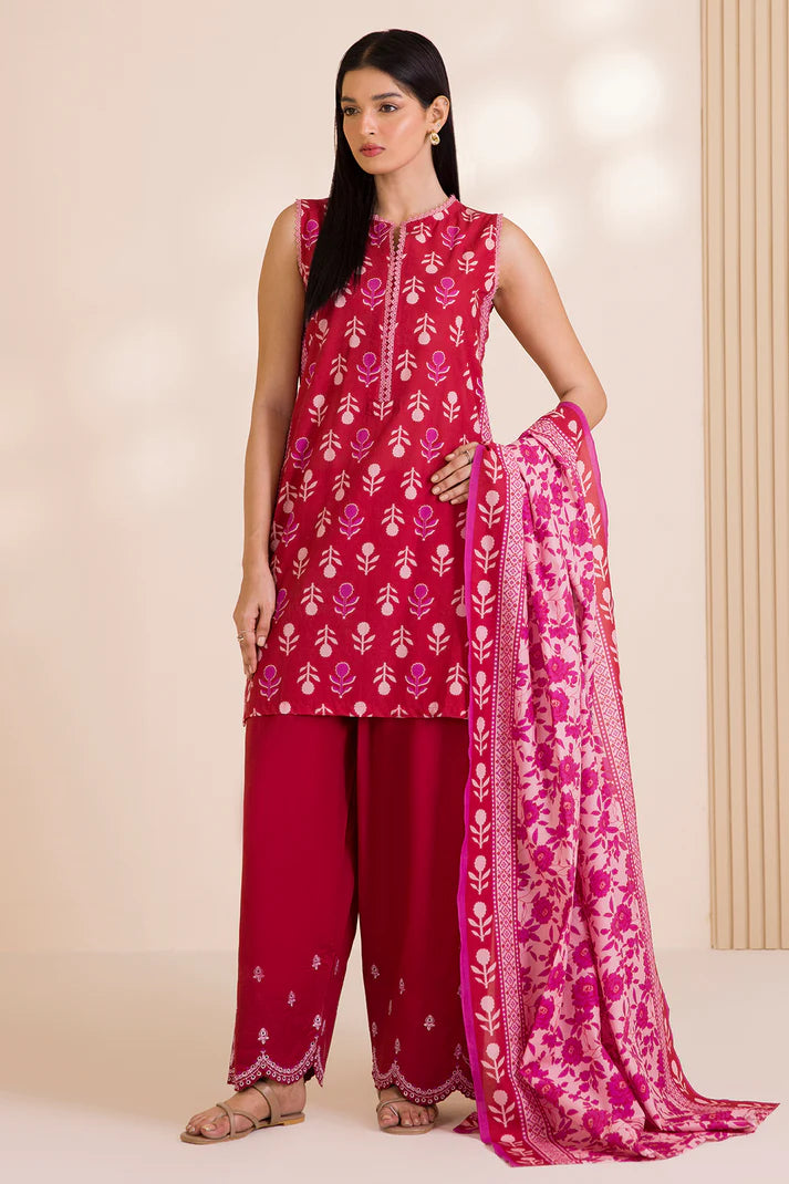 Zellbury | Unstitched 3PC Printed & Embroidered Cotton