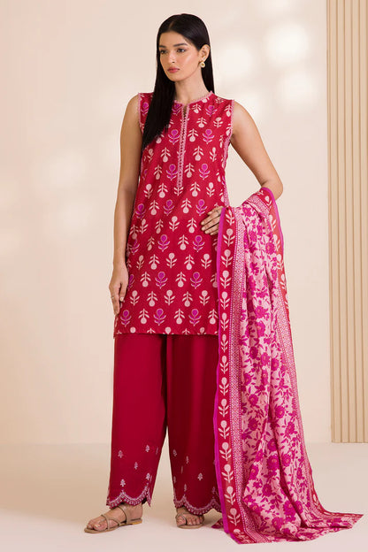 Zellbury | Unstitched 3PC Printed & Embroidered Cotton