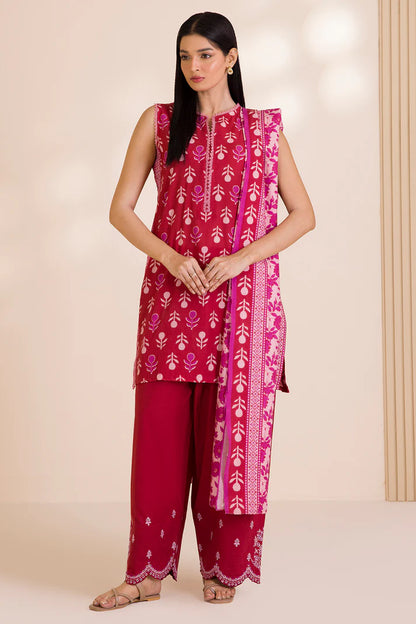 Zellbury | Unstitched 3PC Printed & Embroidered Cotton