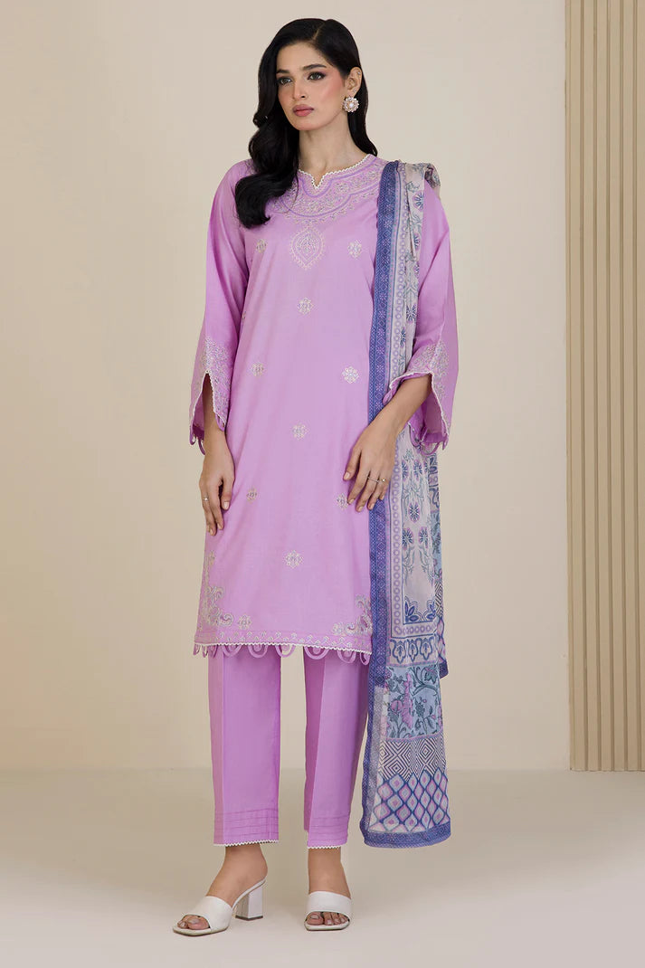 Zellbury | Unstitched 3PC Dyed Embroidered Cotton Collection