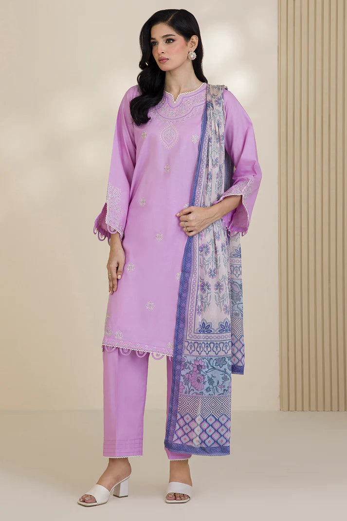 Zellbury | Unstitched 3PC Dyed Embroidered Cotton Collection