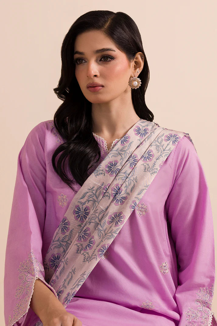 Zellbury | Unstitched 3PC Dyed Embroidered Cotton Collection