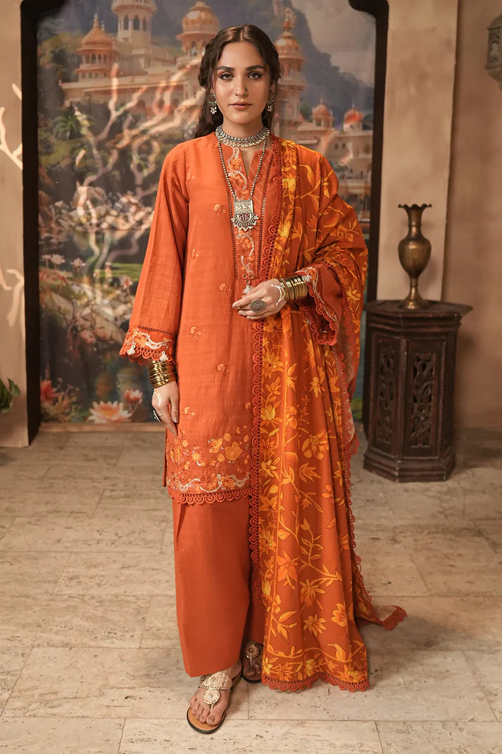 Zellbury | Unstitched 3 Pc Digital Printed Embroidered Khaddar