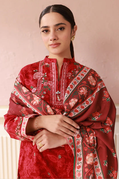 Zellbury | Unstitched 3 Pc Printed Embroidered Khaddar Collection