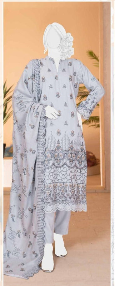 Deda Zaib | Premium Winter Collection by ABC – 3PC Unstitched Embroidered Winter Dress