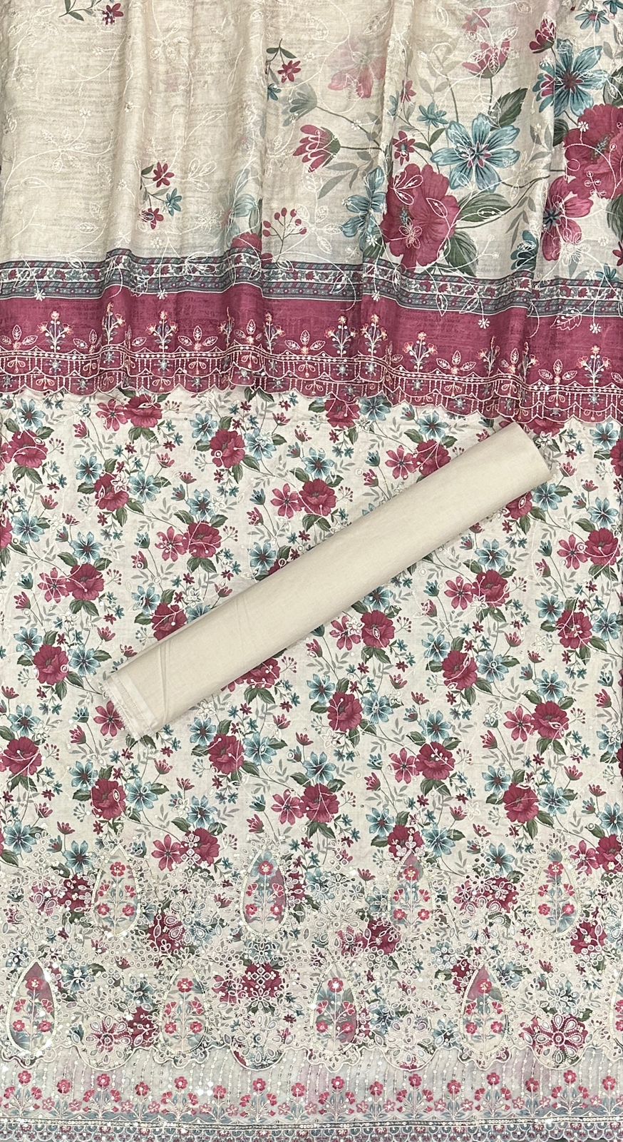 Bin Saeed | Unstitched 3-Piece Embroidered Cotton