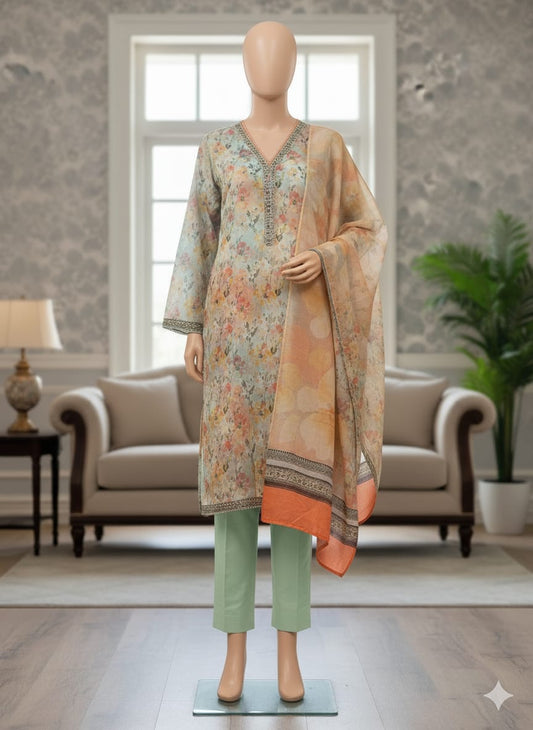 Bin Saeed | Stitched 3pc Printed Cotton Collection