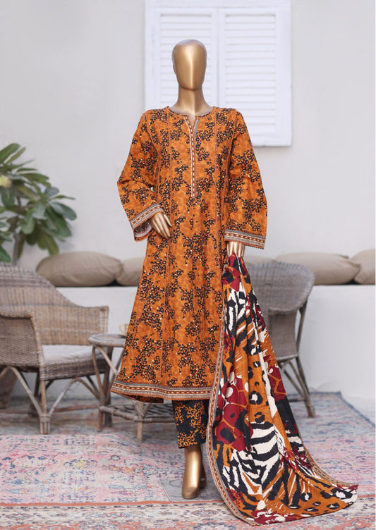 Bin Saeed | Stitched 3PC Printed Khaddar Frock Collection
