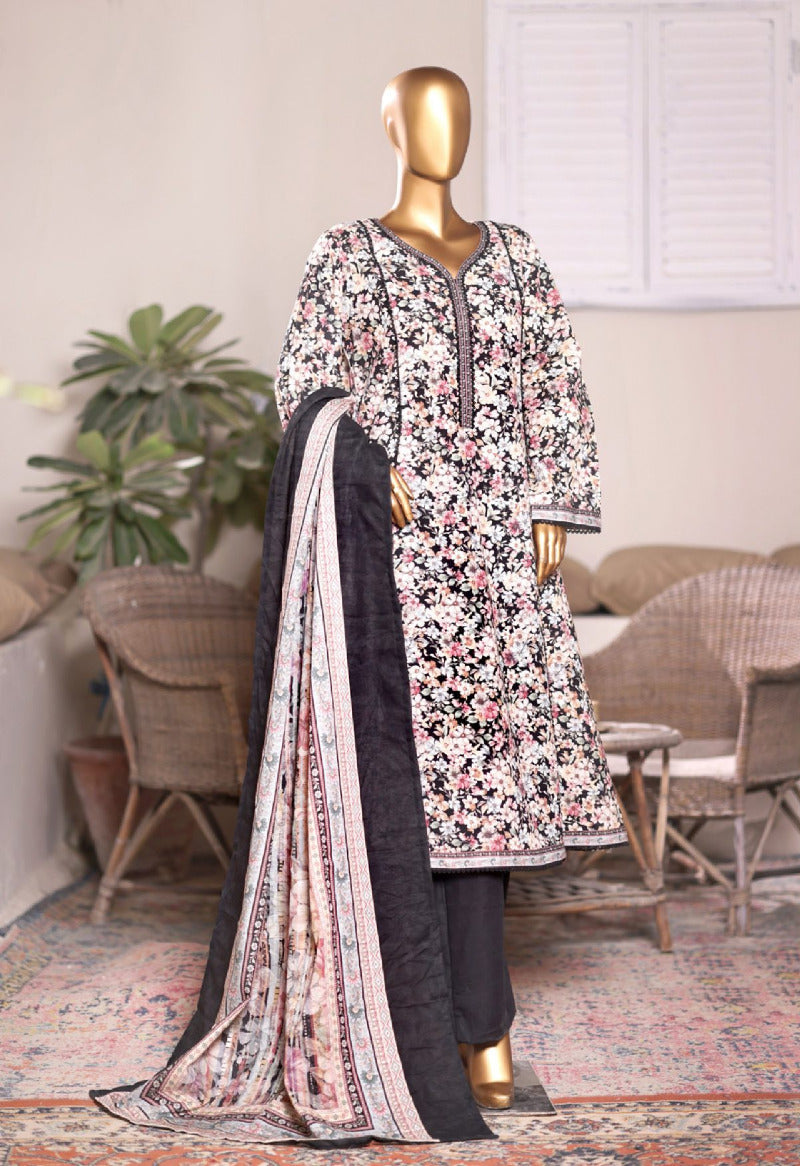 Bin Saeed | Stitched 3PC Printed Khaddar Frock Collection