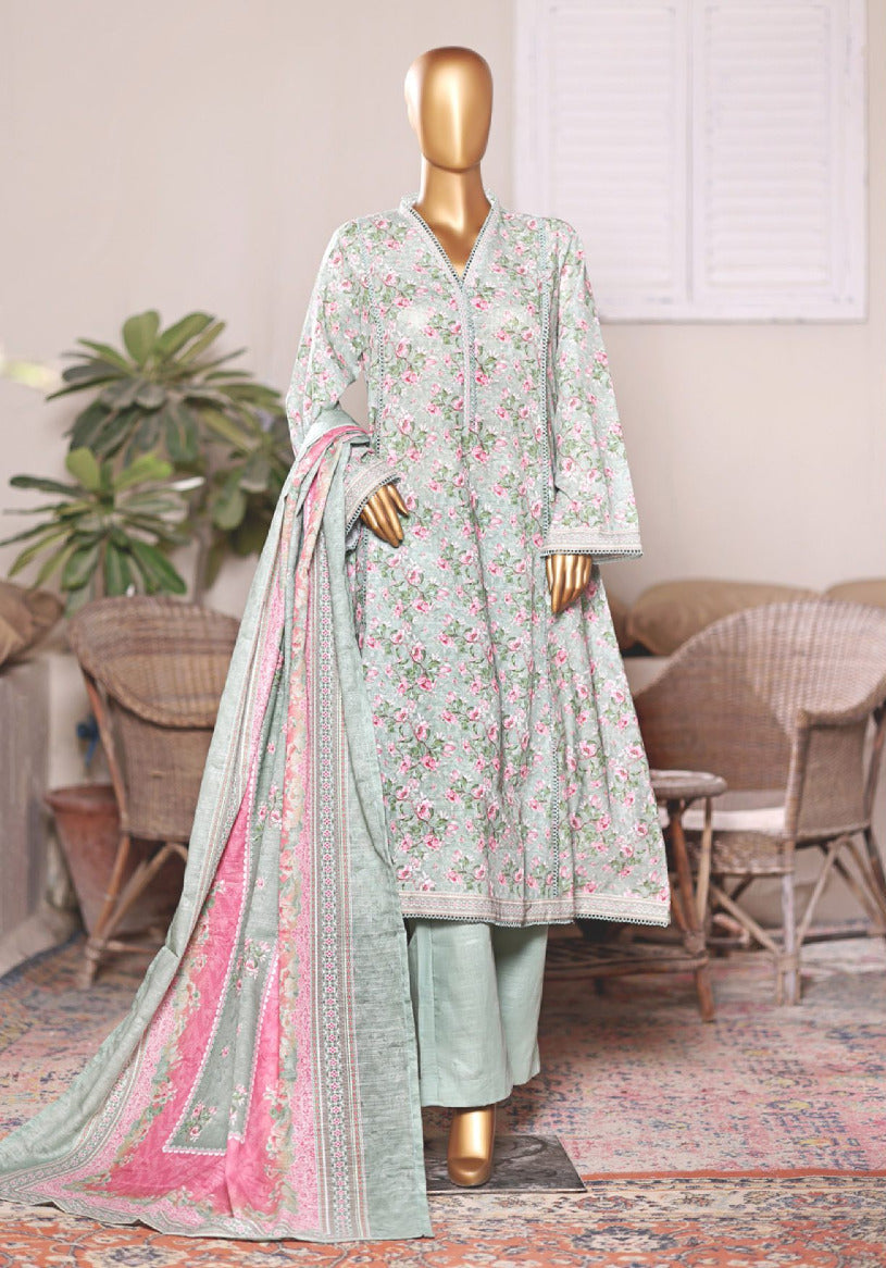 Bin Saeed | Stitched 3PC Printed Khaddar Frock Collection