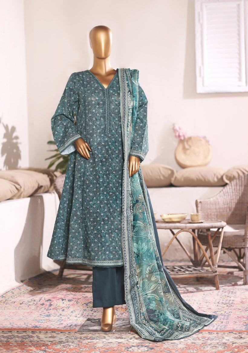 Bin Saeed | Stitched 3PC Printed Khaddar Frock Collection
