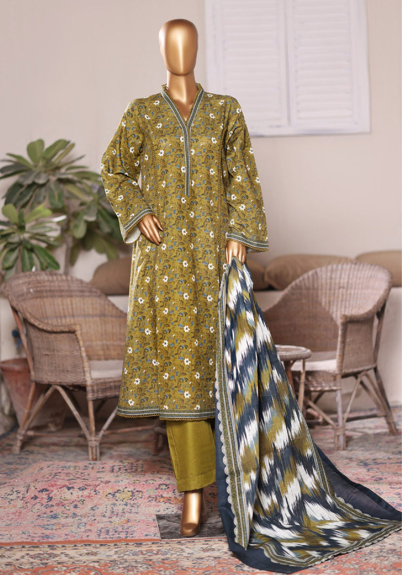 Bin Saeed | Stitched 3PC Printed Khaddar Frock Collection