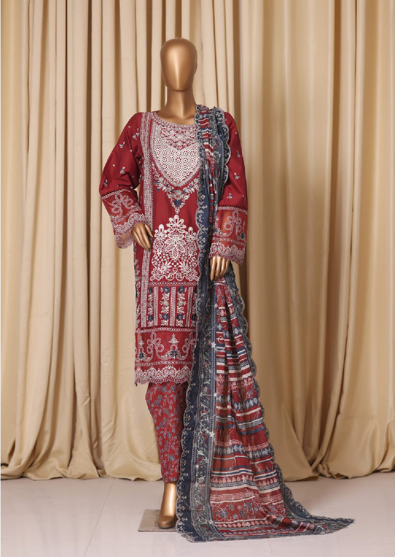 Bin Saeed | Stitched 3pc Luxury Embroidered Cotton Collection