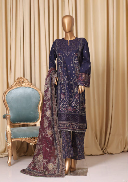 Bin Saeed | Stitched 3pc Luxury Embroidered Cotton Collection