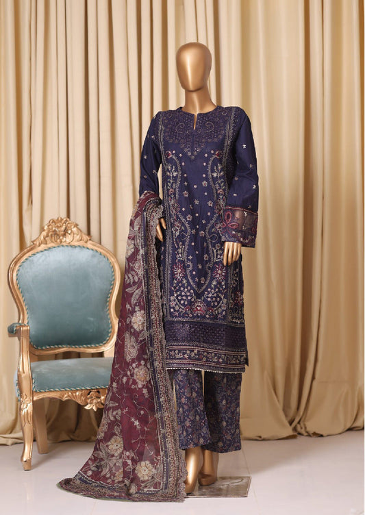 Bin Saeed | Stitched 3pc Luxury Embroidered Cotton Collection