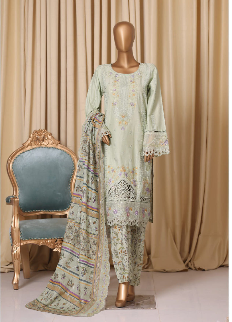 Bin Saeed | Stitched 3pc Luxury Embroidered Cotton Collection