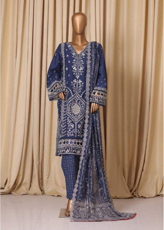 Bin Saeed | Stitched 3pc Luxury Embroidered Cotton Collection