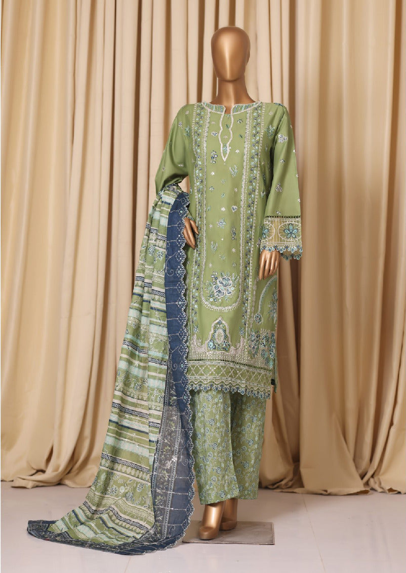Bin Saeed | Stitched 3pc Luxury Embroidered Cotton Collection