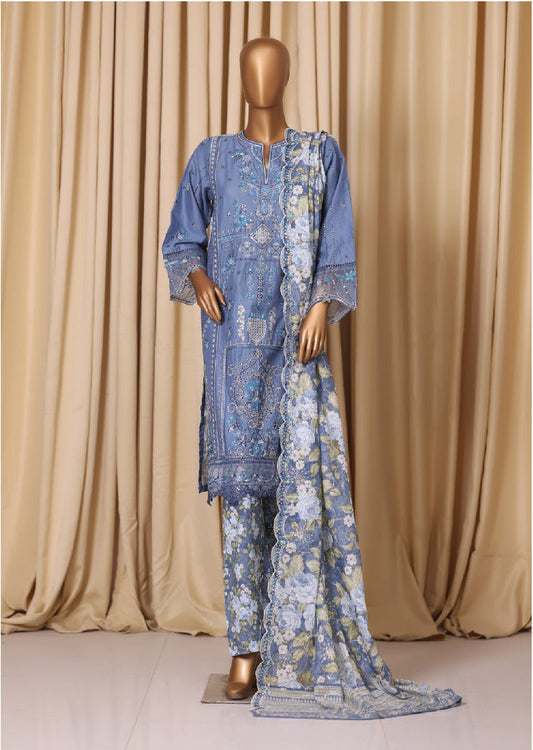 Bin Saeed | Stitched 3pc Luxury Embroidered Cotton Collection