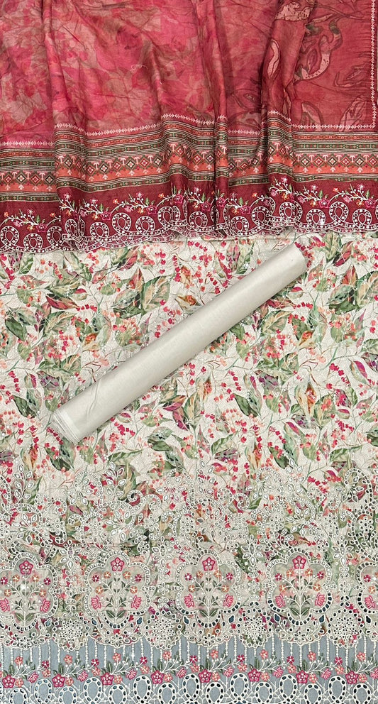 Bin Saeed | Unstitched 3-Piece Embroidered Cotton