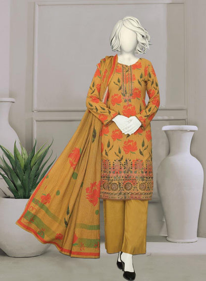 Bismil by ABC | Unstitched 3 Pc Embroidered Slub Collection