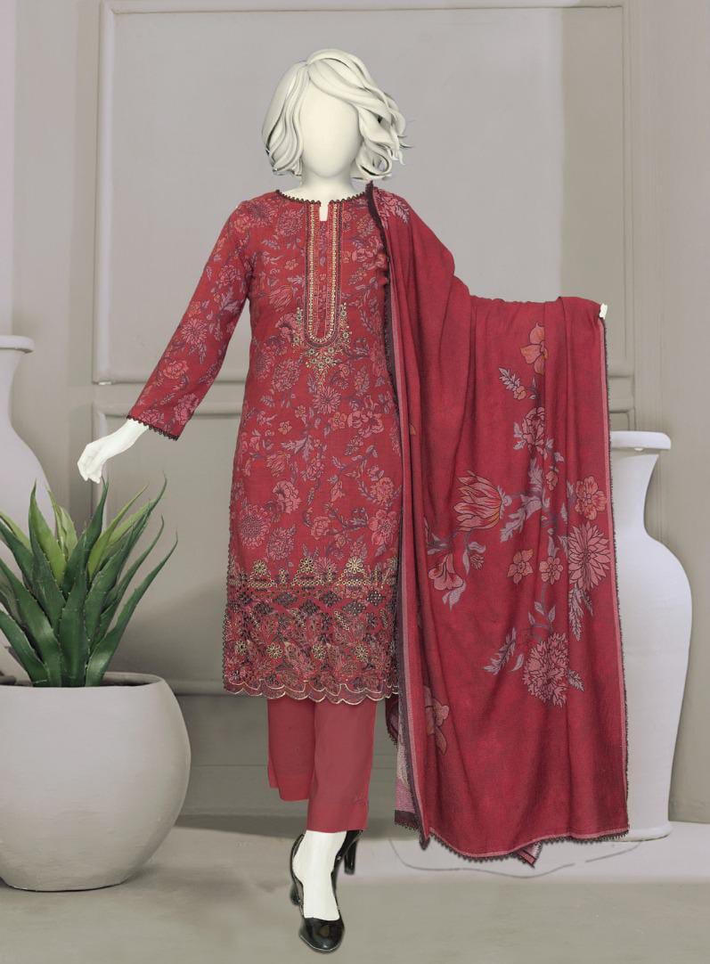 Bismil by ABC | Unstitched 3 Pc Embroidered Slub Collection