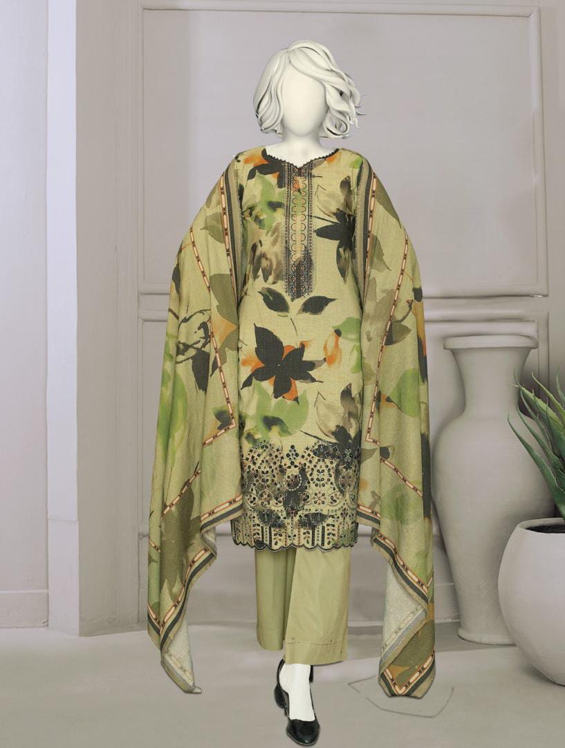 Bismil by ABC | Unstitched 3 Pc Embroidered Slub Collection