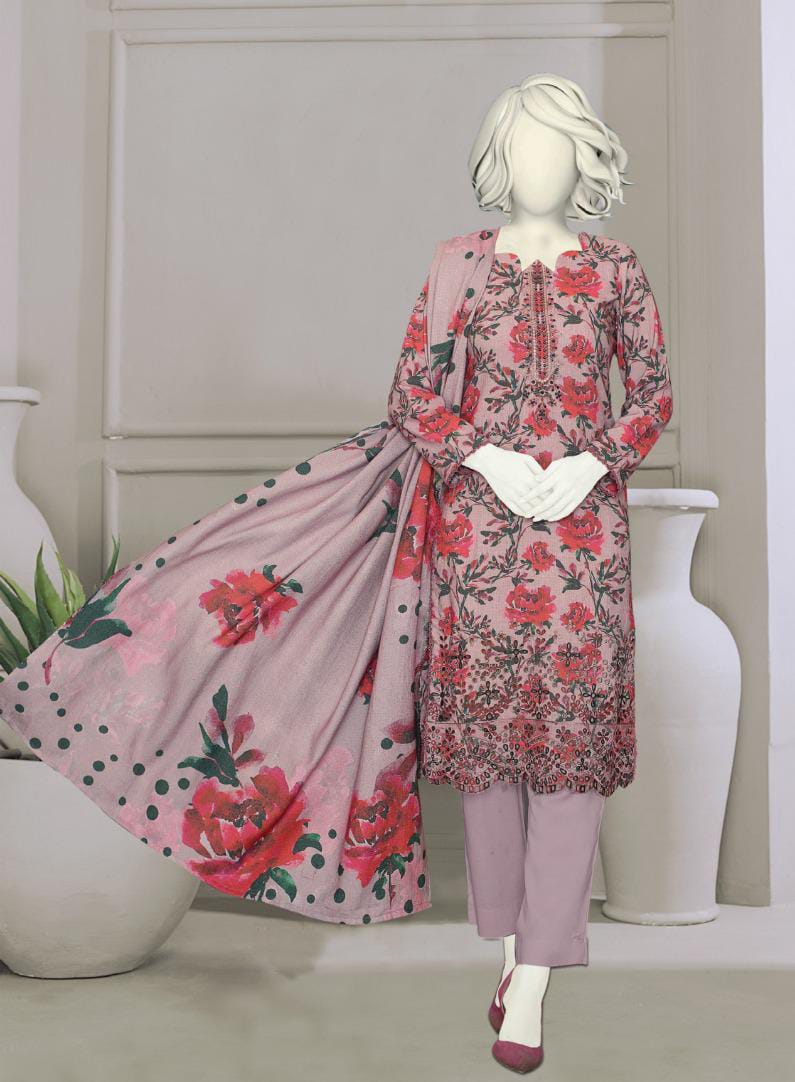 Bismil by ABC | Unstitched 3 Pc Embroidered Slub Collection