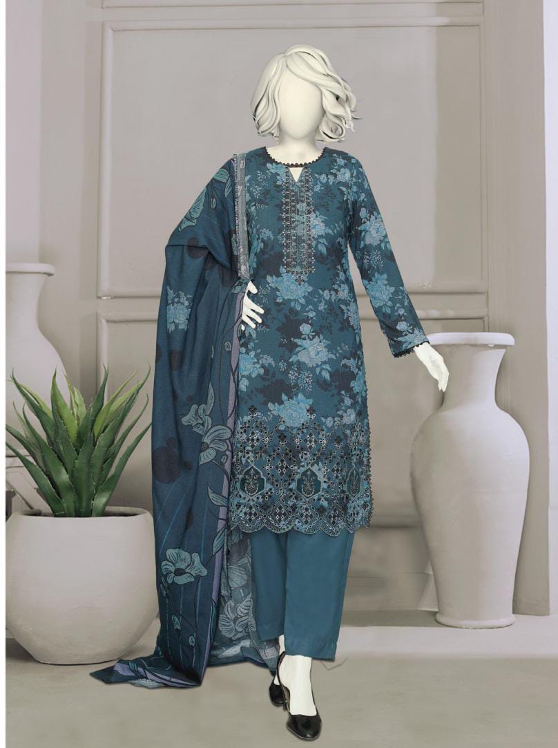 Bismil by ABC | Unstitched 3 Pc Embroidered Slub Collection