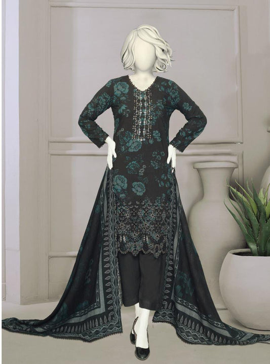 Bismil by ABC | Unstitched 3 Pc Embroidered Slub Collection