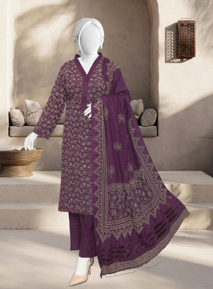 Mahnoor by ABC Fabric | Unstitch 3 Pc Winter Collection Vol 07